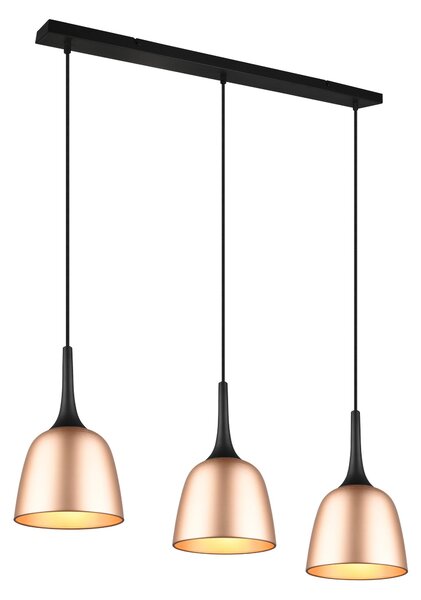 Lampada a Sospensione da Interno E27 in Alluminio Ottone Satinato
