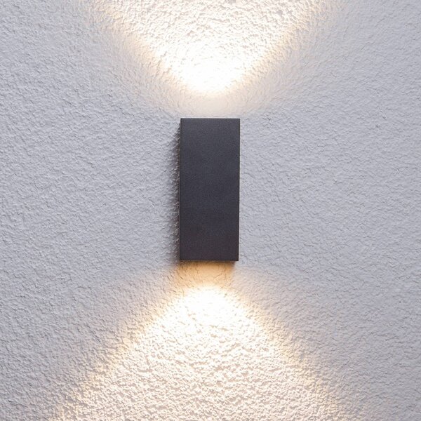 Lucande Applique parete Tavi, esterna, 2 LED Bridgelux