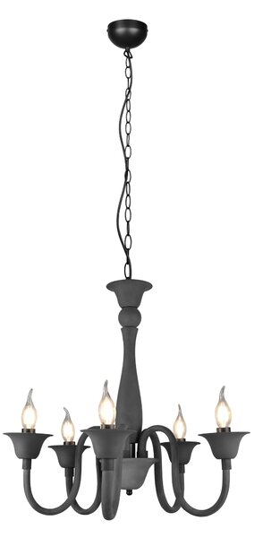 Lampadario da Interno E14 in Metallo Antracite