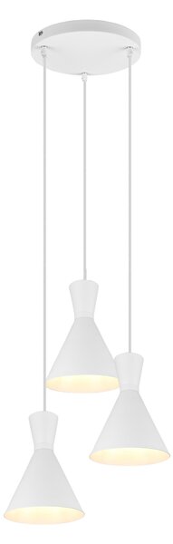 Lampada a Sospensione da Interno E27 in Metallo Bianco Opaco