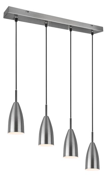 Lampada a Sospensione da Interno E14 in Metallo Nickel Opaco