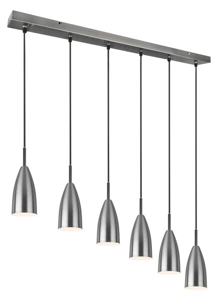 Lampada a Sospensione da Interno E14 in Metallo Nickel Opaco
