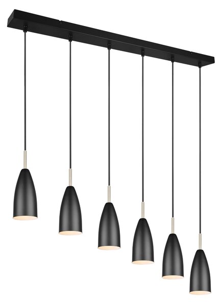 Lampada a Sospensione da Interno E14 in Metallo Nero Opaco