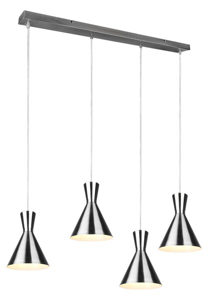 Lampada a Sospensione da Interno E27 in Metallo Nickel Opaco