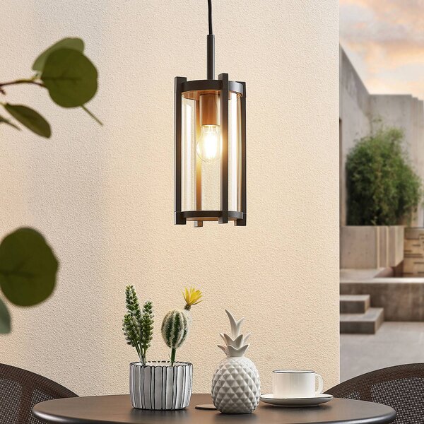 Lucande lampada a sospensione da esterno Brienne, antracite, alluminio, Ø 15cm Brienne Lucande, dimmerabile, Alluminio / Grigio / Zincato, Alluminio, Moderno