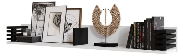 GOKEE PW-145 Bianco Opaco/Nero Opaco - MODERNA MENSOLA A MURO CON LAMELLE