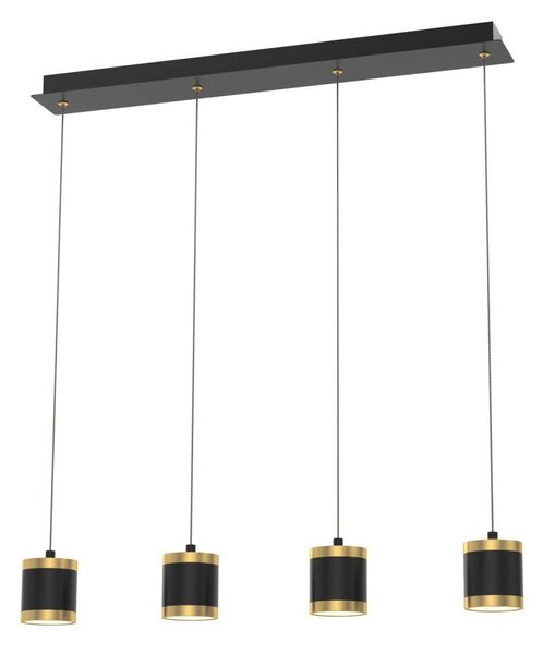 Wofi 7003-404 - Lampadario LED dimmerabile a sospensione su cavo TOULOUSE 4xLED/8,5W/230V nero/oro