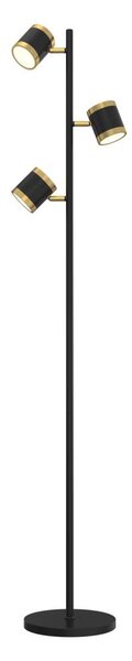 Wofi 3003-304S - Lampada da terra dimmerabile a LED TOULOUSE 3xLED/7W/230V nero/oro