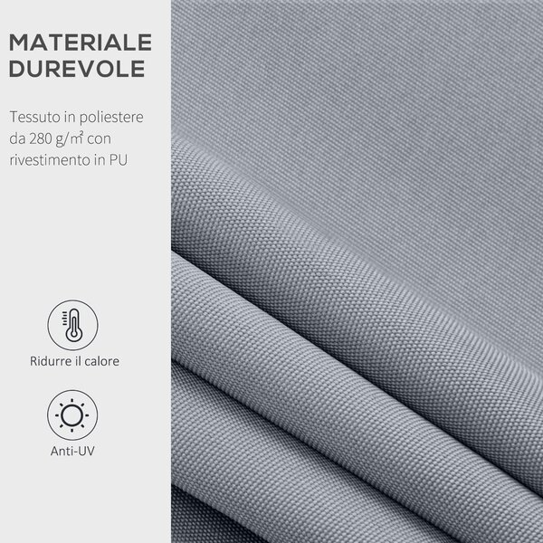 Outsunny Tenda avvolgibile versatile da Sole con manovella, Apertura agevole in Alluminio e Poliestere, 2.5x2 m, Grigio e Bianco | Aosom Italy