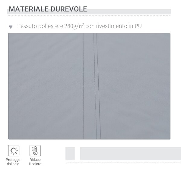 Outsunny Tenda da Sole per Esterno Avvolgibile a Manovella in Metallo e Alluminio, 395x245cm, Grigio