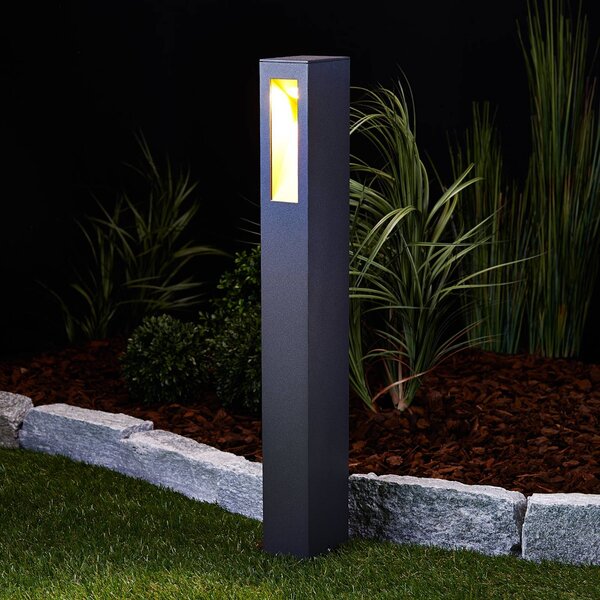 Lampioncino da giardino JENKE Lucande, Nero, Alluminio, Moderno, Lampada LED da esterni