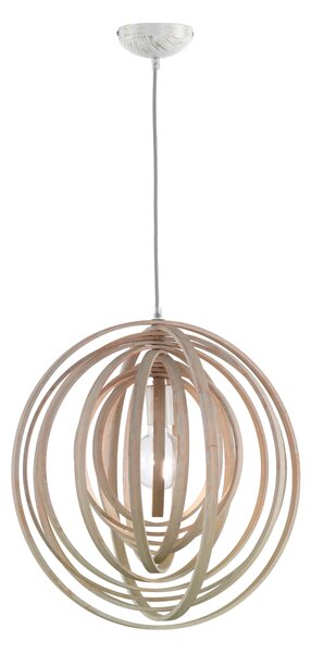 Lampada a Sospensione da Interno E27 in Legno naturale Colore di Legno