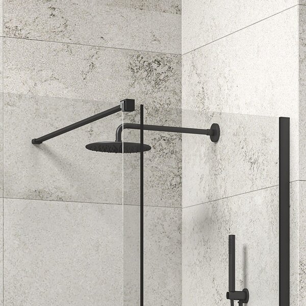 Box doccia frameless 70x140 colore nero anta scorrevole | KNM4000W-N - KAMALU