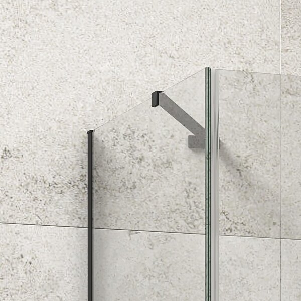 Box doccia frameless 70x140 colore nero anta scorrevole | KNM4000W-N - KAMALU