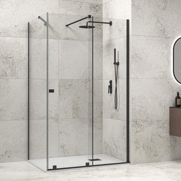 Box doccia frameless 70x140 colore nero anta scorrevole | KNM4000W-N - KAMALU