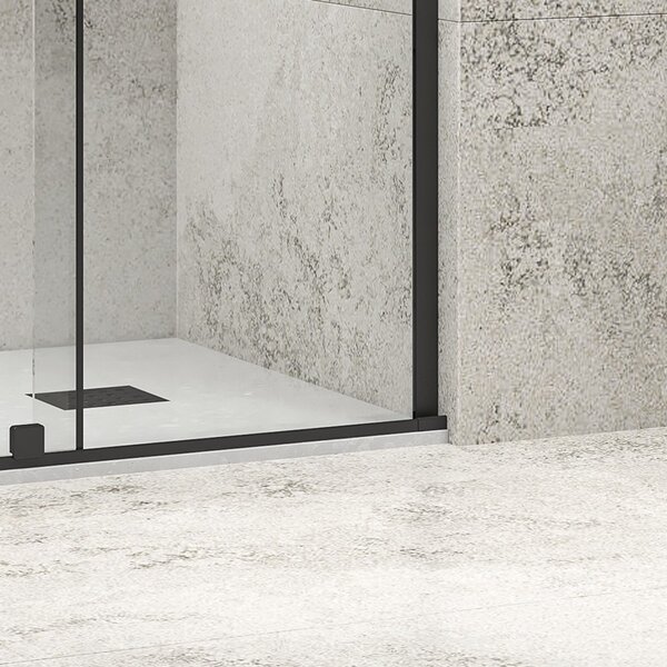 Box doccia frameless 70x140 colore nero anta scorrevole | KNM4000W-N - KAMALU