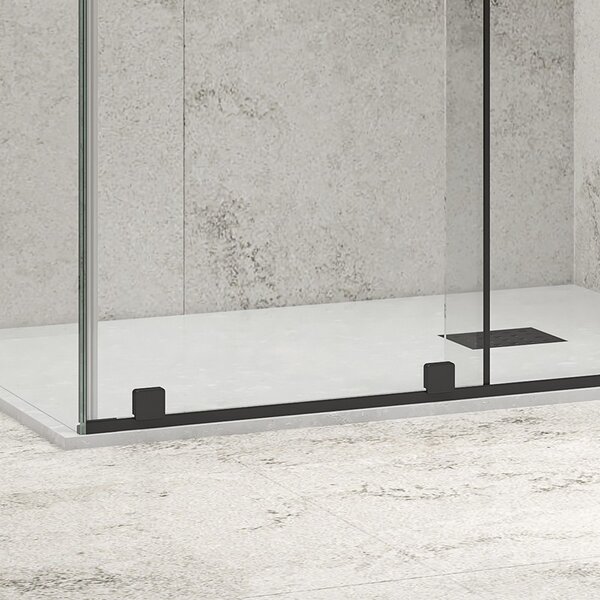 Box doccia frameless 70x140 colore nero anta scorrevole | KNM4000W-N - KAMALU