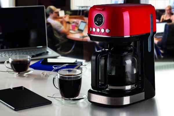 Ariete Macchina Caff Americano Caff Macinato in Polvere 15 Tazze Capacit 1,5 Litri colore Rosso - 00M139600AR0 Moderna