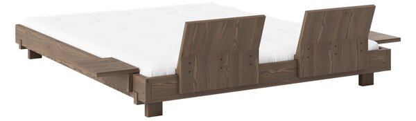 Letto matrimoniale marrone in pino massiccio con rete inclusa 160x200 cm Social – Karup Design