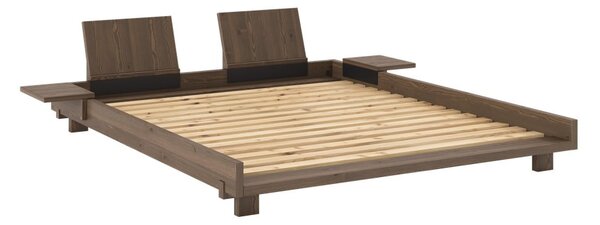 Letto matrimoniale marrone in pino massiccio con rete inclusa 160x200 cm Social – Karup Design
