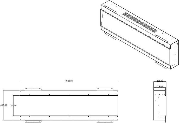 Divina Fire Camino Elettrico da Incasso a Parete Frontale L 150 LED RGB APP DETROIT150 - DFLED150
