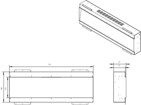 Divina Fire Camino Elettrico da Incasso a Parete Frontale L 130 LED RGB APP DETROIT130 - DFLED130