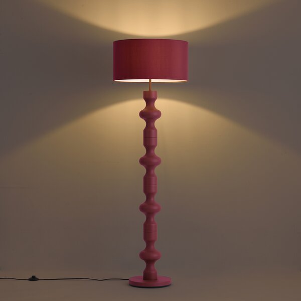 Lampada da terra retrò color prugna con paralume in tessuto 160 cm - Captain