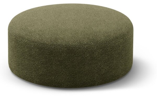 Poggiapiedi verde con rivestimento in bouclé Dia – Micadoni