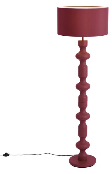 Lampada da terra retrò color prugna con paralume in tessuto 160 cm - Captain