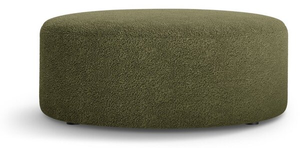 Poggiapiedi verde con rivestimento in bouclé Dia – Micadoni