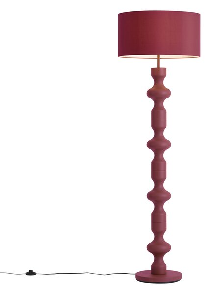 Lampada da terra retrò color prugna con paralume in tessuto 160 cm - Captain