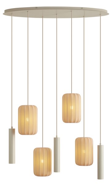 Lampada a Sospensione Japandi Beige 7 Luci - Pluni Tuba