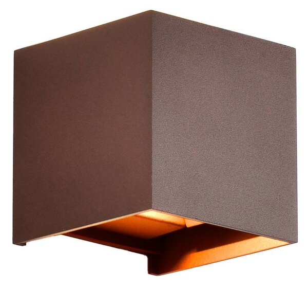 Mantra Iluminación Applique da esterni a LED Davos, dimmerabile, Marrone / Ruggine, Alluminio, Applique LED da esterni