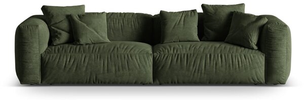 Divano componibile verde con rivestimento in velluto 320 cm Martina – Micadoni