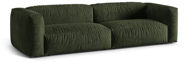 Divano componibile verde con rivestimento in velluto 320 cm Martina – Micadoni