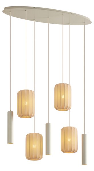 Lampada a Sospensione Japandi Beige 7 Luci - Pluni Tuba