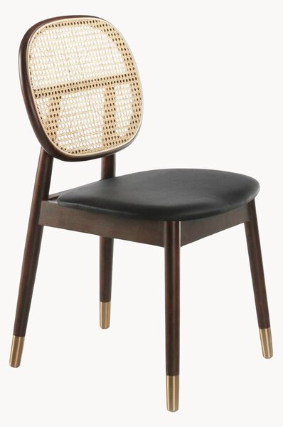 Set di 2 sedie in rattan e similpelle Daria