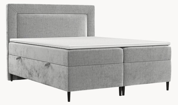 Letto boxspring in ciniglia fatto a mano con contenitore Noble, H3
