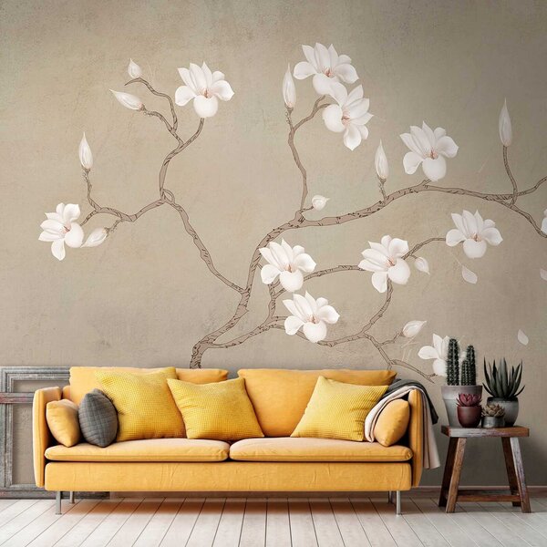 Carta da parati L'albero in fiore della magnolia, Carta da parati Floreale, u17493 : Uwalls.it