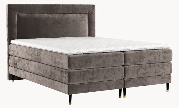 Letto boxspring in ciniglia fatto a mano Madame, H4