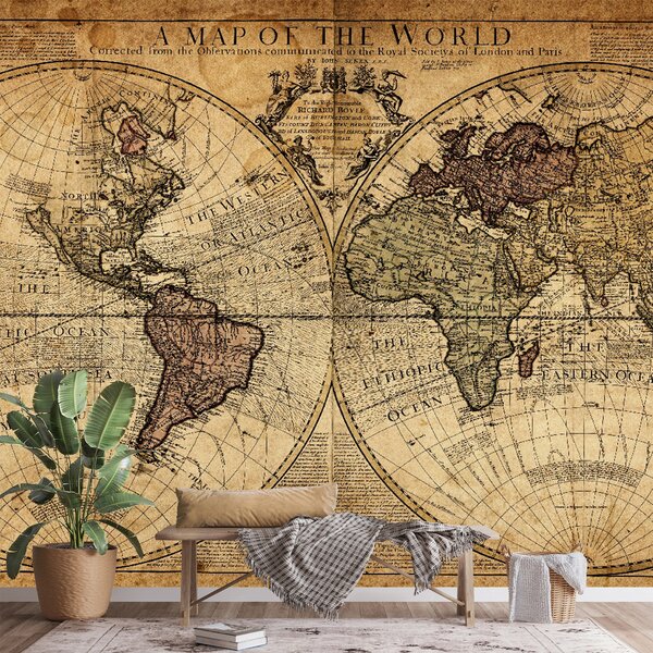 Carta da parati Un antico mappamondo, Carta da parati Mappa del Mondo, u18533 : Uwalls.it