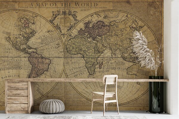 Carta da parati Un antico mappamondo, Carta da parati Mappa del Mondo, u18533 : Uwalls.it