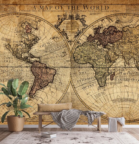 Carta da parati Un antico mappamondo, Carta da parati Mappa del Mondo, u18533 : Uwalls.it