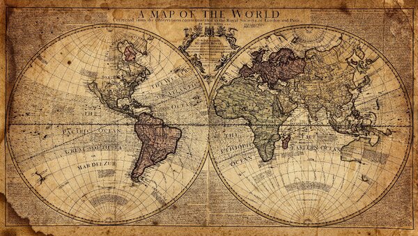 Carta da parati Mappa del mondo, Carta da parati mappe del mondo, Carta da parati popolare, u18533 - Tapeko.it