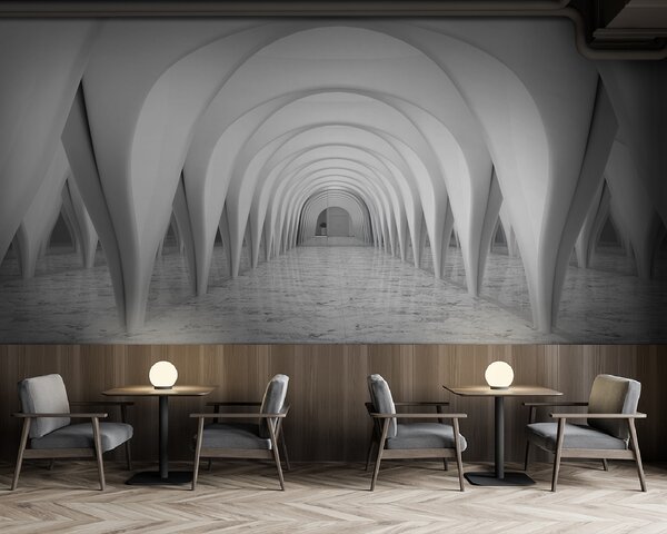Carta da parati Stile, fenomeno atmosferico e bianco e nero, Carta da parati che aumenta lo spazio, u20653 : Uwalls.it