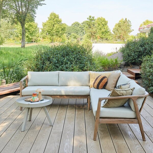 Divano da giardino marrone imbottito (a L) Biam – WOOOD