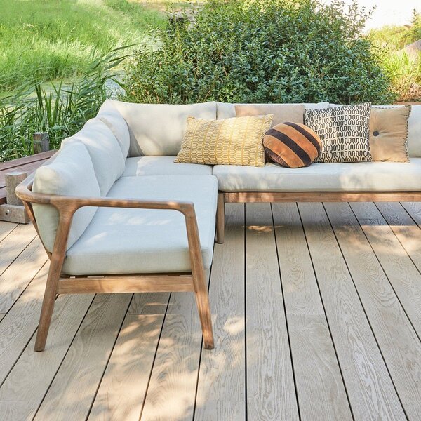 Divano da giardino marrone imbottito (a L) Biam – WOOOD