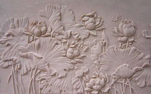 Carta da parati Elegante disegno floreale a rilievo in beige, Carta da parati Floreale, Carta da parati popolare, u21336 - Tapeko.it