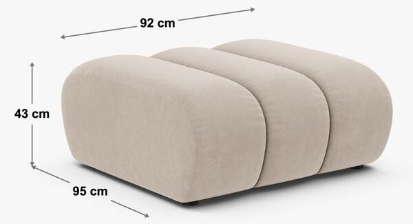 Poggiapiedi beige con rivestimento in ciniglia Lupine – Micadoni