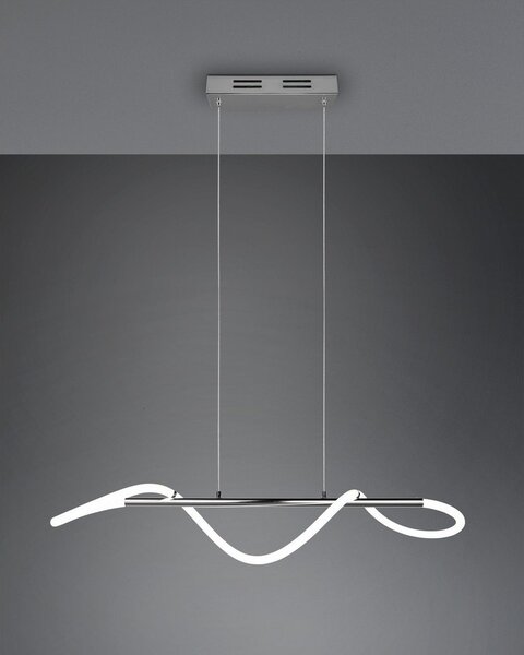 Lampadario LED argentato in metallo con intensità regolabile Argos – Reality